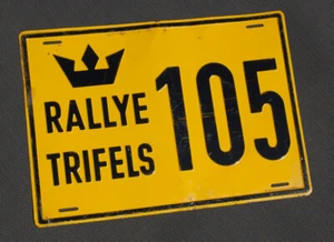 VINTAGE METALL AUTO AUTO RALLYE SCHILD # RALLYE TRIFELS GERMANY - Bild 1 von 2