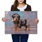 A2 | Cute Dachshund Puppy Dog Size A2 Poster Print Photo Art Baby Kid Gift #2019