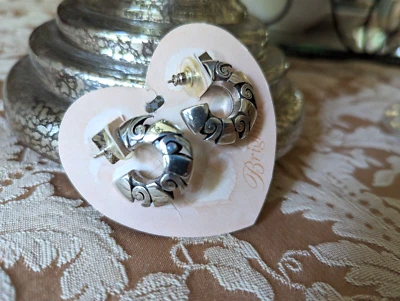 BRIGHTON KISMET Silvertone Hoop Earrings - Pierced Ears - Pre-Owned - Image 1 of 3