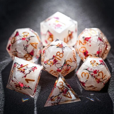Resin Polyhedral 7-Die Dice Set for Table Games RPG Dice Gaming D&D Resin Dice  - Image 1 of 2