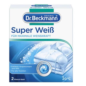 Dr. Beckmann Super Blanc 1 Pack 2x 40g pour une blancheur maximale pour tous les textiles - Photo 1 sur 2