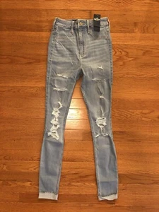 Damen Hollister Ultra High Rise Jeans Legging Größe 0R W24 L28 Neu mit Etikett 026 - Bild 1 von 7