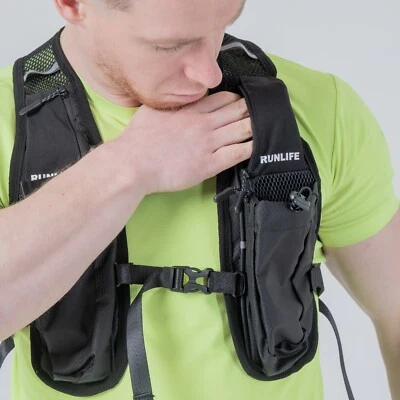 Black Running Vest | Phone Holder | Water Resistant | Unisex - Image 1 of 4
