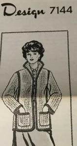 7144 Vintage Design jacket Pattern to CROCHET (Reproduction) - Picture 1 of 1