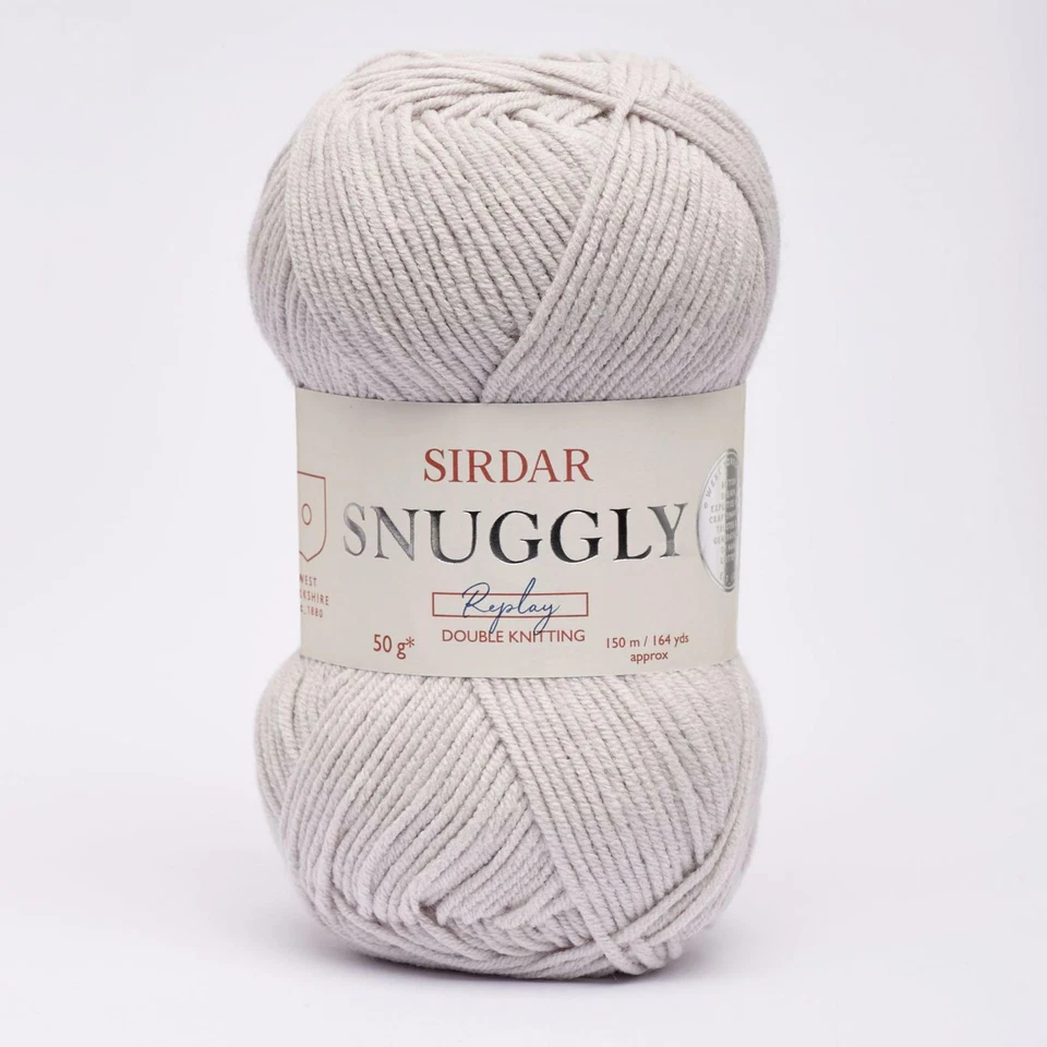 Шерстяная пряжа для двойного вязания Sirdar Snuggly Replay 50 г - 102 Surf's Up серебристая - Изображение 1 из 1
