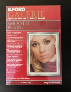 ILFORD GALERIE Professional Inkjet Photo Range Smooth Pearl Paper 4x6 100 Sheets - Picture 1 of 8