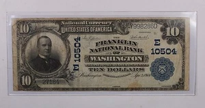 $10 april 3 1914 THE NATIONAL FRANKLIN NATIONAL BANK OF WASHINGTON DC - Picture 1 of 3