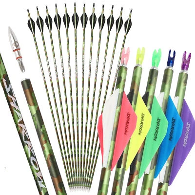 6/12 X 30'' Archery Arrow Pure Carbon Spine 340 ID6.2mm Bow Hunting Shooting - Image 1 of 4