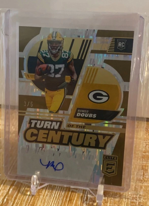2022 Donruss Elite Romeo Doubs - Turn of the Century Gold Rookie Auto /5 #TC-35 - Image 1 of 2
