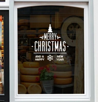 38K VINYL GRAPHICS Christmas Xmas Removable Window Sticker Home Decal Shop Display Decor