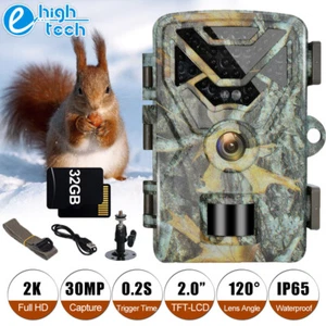 2K 30MP Hunting Game Trail Camera Wildlife Scouting Waterproof Cam Night Vision - Picture 1 of 11