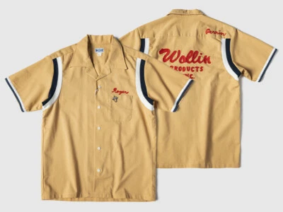 NON STOCK 60s Bowling Shirt Vintage Men Tee Rockabilly Motel Service Camp Shirt - image 1 of 4