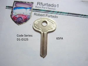 Key Blank for Vintage Fiat, Moretti 50's 60's Sipea Locks see code series (65FA) - Bild 1 von 3