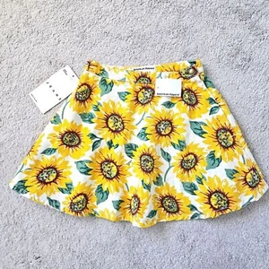 Neu mit Etikett American Apparel | Denim Kreis Rock Sonnenblumenmuster Blumenmuster, Damen XS - Bild 1 von 5