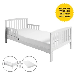 Toddler Bed with Safety Side Rails Wooden Child's Bed With Sides Guards Kids Bed - Picture 1 of 8