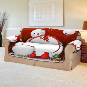 Xmas Snowman Sofa Cover Couch Cushion Pet Slipcover Furniture Protector Home 