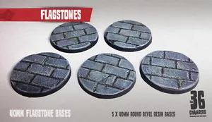 Flagstones - 5 x 40mm resin scenic bases - Picture 1 of 3