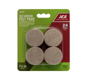 Ace Filz selbstklebendes Schutzpad braun rund 1-1/2 Zoll W 24 Stück - Bild 1 von 7