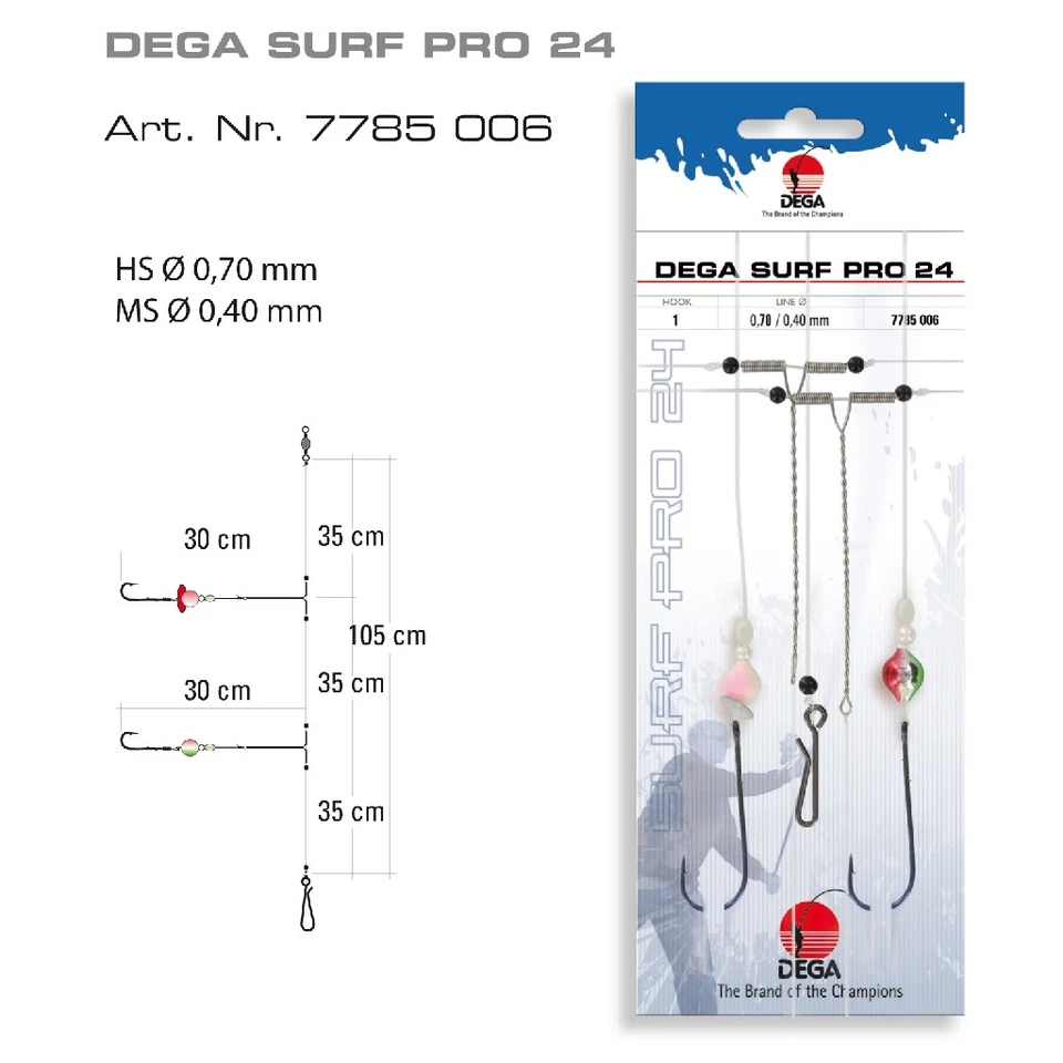 DEGA Surf Pro 24 Brandungssystem Dorschvorfach Buttvorfach Buttsystem  - Bild 1 von 1
