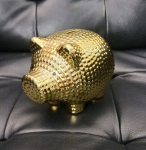 Hucha de oro banco de monedas con tapón, resistente - Imagen 1 de 9