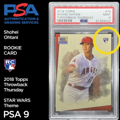 Shohei Ohtani ROOKIE SP 2018 Topps Throwback Thursday Baseball Galaxy 🔥 PSA 9 - Image 1 of 4
