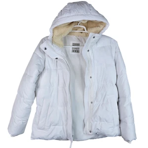 Abercrombie & Fitch Jacket Womens Large White Puffer Quilted Ultra Recycled Fill - Picture 1 of 13