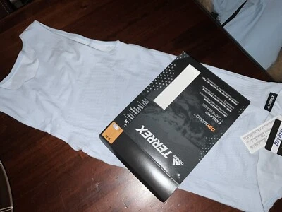 ADIDAS BASE LAYER LADIES SLEEVELESS TOP WHITE/HALO BLUE S/M TERREX DRYNAMO - Image 1 of 4