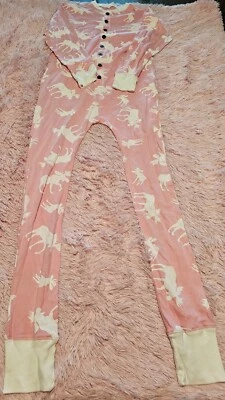 LazyOne Women Pink Flapjacks Classic Don't Moose with Me! Sweatshirt Pajama Sz S - Image 1 of 4