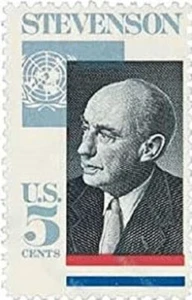 Estampilla Adlai Stevenson 1965 montada sin montar o nunca montada de EE. UU. - Imagen 1 de 1