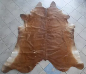 SCHÖNES MITTELGROSSES KUHFELL Rinderfell! Klassisches Braun! 207x183 cm! 3,7 m² - Bild 1 von 10