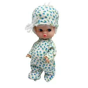 Vintage 60's Baby Doll With Floral Pajamas & Hat 8" - Picture 1 of 10