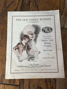 1920s Paul Water Pumps Catalog Fort Wayne IN “Old Oaken Bucket” Advertising - Bild 1 von 6
