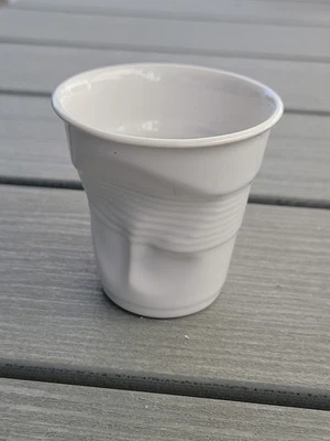 Revol Porcelain Froisses France Crumpled Cup 3.25" White - Image 1 of 4