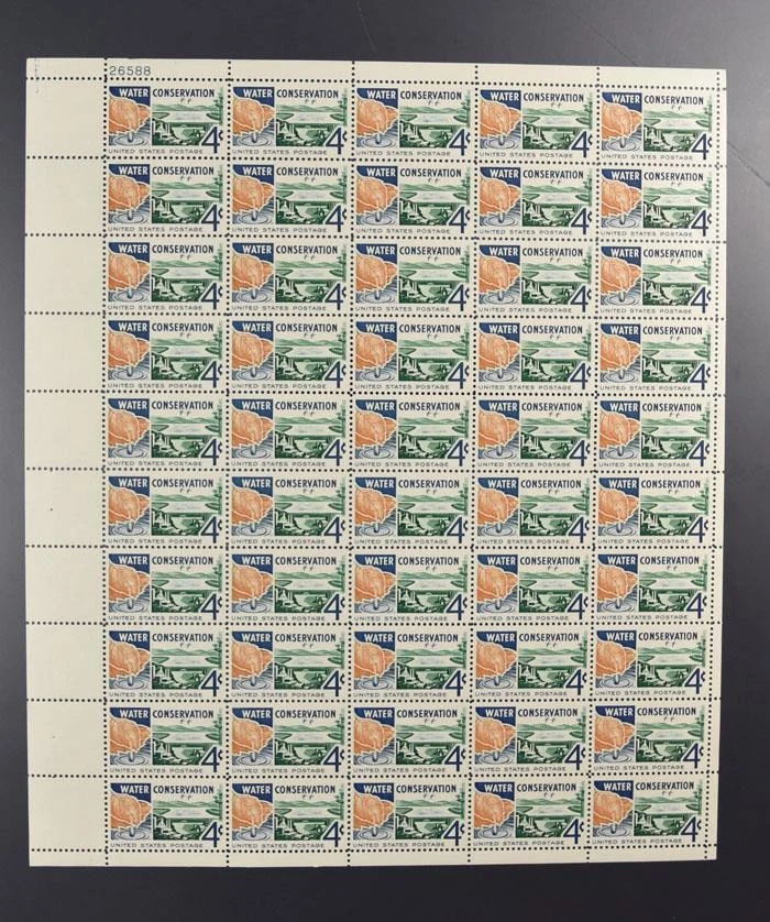 US SCOTT 1150 PANE OF 50 WATER CONSERVATION STAMPS 4 CENT FACE MNH - Image 1 of 1