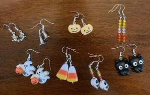 LOT Of 8 Pair Halloween Earrings - Picture 1 of 10