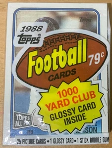 1988 TOPPS FOOTBALL CELLO PACK ERIC DICKERSON ON TOP MINT HOF BOBBY HEBERT BACK - Bild 1 von 2