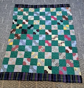 Vintage Green. Multicolor Patchwork Quilt Retro Mcm Style - Picture 1 of 11