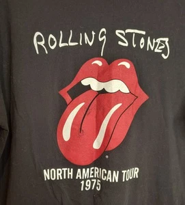 Rolling Stones North American Tour 1975 T Shirt Black Large - Picture 1 of 4