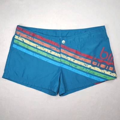 Vintage Y2K Billabong Blue Low Rise Board Shorts Rainbow Logo Sz 7 Surf Beach - Image 1 of 4