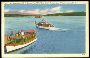 STEAMBOAT M.V. SOPHIE & MAIL BOAT UNCLE SAM POSTCARD - Picture 1 of 1