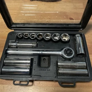Craftsman 3/8” Drive 14pc Ratchet Socket Wrench Set SAE USA Vintage VN 43175 - Picture 1 of 6