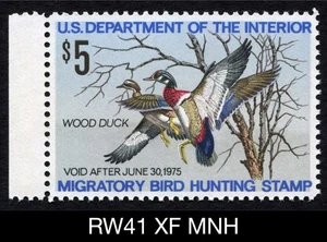 RW41 XF MNH 1974 Wood Ducks US Federal Duck Stamp Migratory Waterfowl Mint - Picture 1 of 3