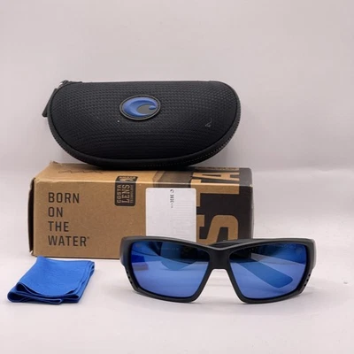 Gafas de sol Costa Del Mar para hombre Tuna Alley envolventes polarizadas espejadas negras/azules Foto 1 de 4
