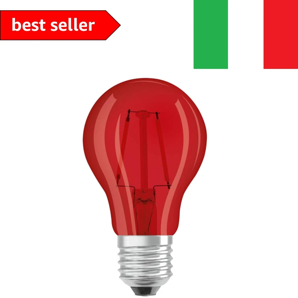 OSRAM STAR DECO CLASSIC A Lampadina LED, Attacco: E27, Rosso, 3000 K, 2.50 W,... - Immagine 1 di 4