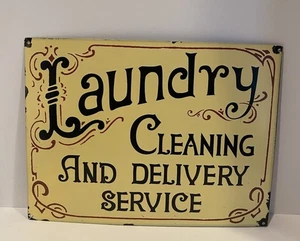 Vintage   Wall Sign-Laundry -Cleaning And Delivery Service- - Picture 1 of 4