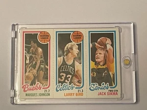 LARRY BIRD MARQUES JOHNSON JACK SIKMA 1980-81 TOPPS #30 ROOKIE SCORING LEADERS  - Picture 1 of 2