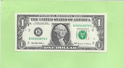 1999 ..UNCIRC $1  B 0934 0870 C  .... 1999  $1  B-C       NICE NOTE      FRN - Image 1 of 2