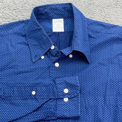 Brooks Brothers Regent Men's Blue Micro Dot Button Down Long Sleeve Shirt Size L - Image 1 of 4