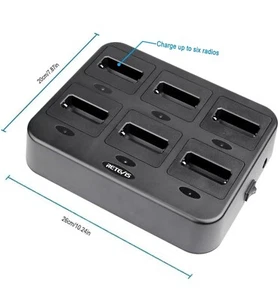Retevis RTC22 Black Long Range Two Way Radios Walkie Talkies Six Way Charger *** - Picture 1 of 10