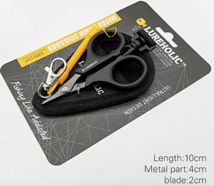 Lureholic Stainless Steel Fishing Scissors Serrated 4" with lanyard and bag - Picture 1 of 6